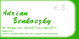 adrian benkoczky business card